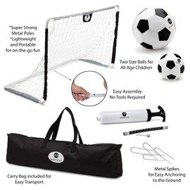 Morvat Premium Portable Soccer Goal Set | Endless Hours of Fun and Playing Time | Indoor and Outdoor | Extra Strong, Durable Quality