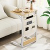Folding TV Tray Table, 28.8" Tall C-Shaped Side Table for