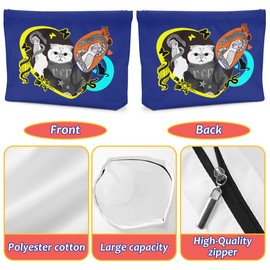 Cat Gifts for Cat Lovers Cute Cat Makeup Bag Inspired Music Lover Gifts Fan Singer Merch Friendship Gifts for Women Cat Mom Cat Lady Soul Sister Bestie Birthday Mothers Day Christmas Cosmetic Bag