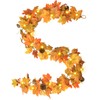 6 Ft Artificial Fall Garland with Lights - Autumn Maple