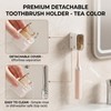 No-Drill Wall-Mounted Toothbrush Holder with Dust Cover, Detachable Self-Adhesive Electric
