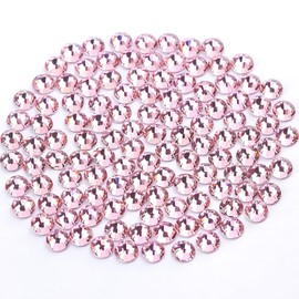 Novani Crystal Rhinestones, Flatback Loose Gemstones 288pcs Glass Rhinestones for Clothes Shoes Crafts Makeup Nail Art and DIY Decorations(SS30, Pink)