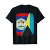 Half Belize Bahamas Flag Belizean Bahamian Roots T-Shirt