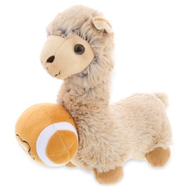 DolliBu Beige Llama Stuffed Animal with Football Plush - Soft Huggable Llama, Adorable Playtime Plush Toy, Cute Farm Animal Gift, Football Plush Animal Toy for Kids and Adults - 11 Inch