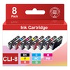 CLI-8 Ink Cartridges 8-Pack Compatible Replacement for Canon CLI8 CLI