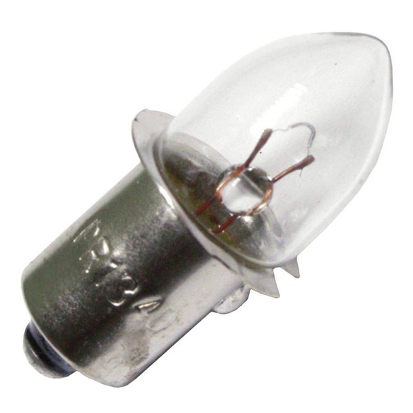 EiKo PR13 Miniature Automotive Light Bulb, EiKo Number 40086, 4.75V 0.5A, SC Miniature Flanged Base, B-3 1/2 Bulb, C-2R Filament, MOL 1.25", MOD 0.45", LCL 0.25", 28 Lumens