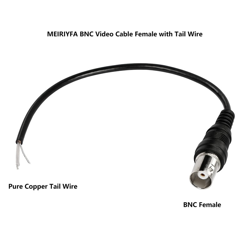 MEIRIYFA BNC Pigtail Cable Bare Wire, BNC Female Coaxial Connector
