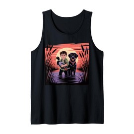 Local Boy Black Lab Marsh Scene Sunset Vintage Country Tank Top