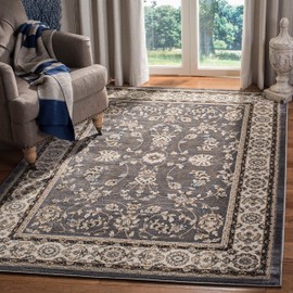 SAFAVIEH Lyndhurst Collection Area Rug - 8' x 10', Grey & Cream, Traditional Oriental Design, Non-Shedding & Easy Care, Ideal for High Traffic Areas in Living Room, Bedroom (LNH340G)