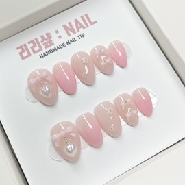 Neti Ribbon Handmade Nail Tips - Coffin / 네티리본 수제네일팁 - 코핀