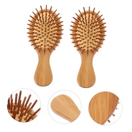 Beavorty 2pcs Bamboo Comb Hairbrush Bamboo Scalp Comb Wood Massage Comb Bamboo Bristle Hairbrush Hair Styling Combs Comb Hairbrush Detangler Comb Major Set Travel