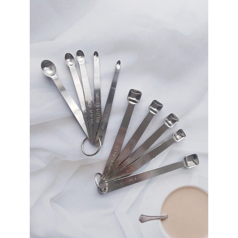 5PCS Mini Measuring Spoons Set Stainless Steel Small Tablespoon Teaspoon
