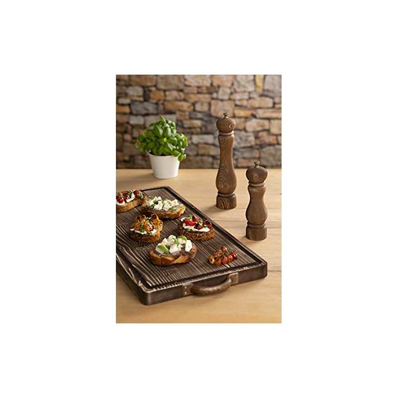 Bisetti Antique 10.8 Inch Fir Wood Salt Mill With Adjustable