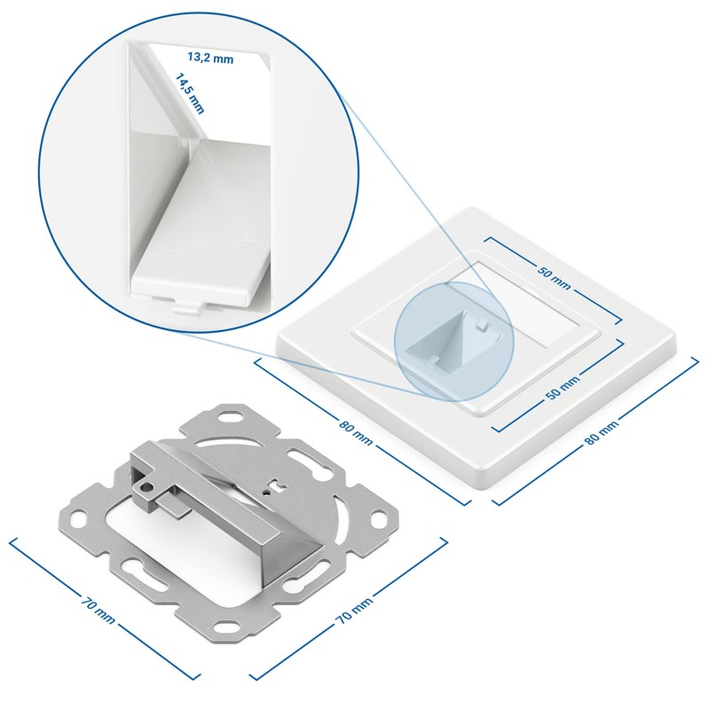 deleyCON 4x 1 Port LAN Junction Box Data Socket Flush-Mounted