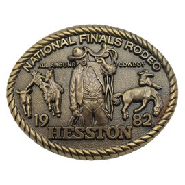 Hesston 1982 National Finals Rodeo Vintage Adult Belt Buckle, New NFR