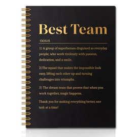 QYUVK Best Team Definition Gold Foil Hardcover 160 Pages Blank Spiral Notebooks, Team Appreciation Gifts for Staff Coworker, Cheer Up Gifts for Teammate, Best Team Gifts for Team Member Team Leader
