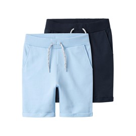 NAME IT Boys Nkmvermo 2P Long Swe Shorts Unb F Noos, Chambray Blue/Pack:packed With Dark Sapphire, 116