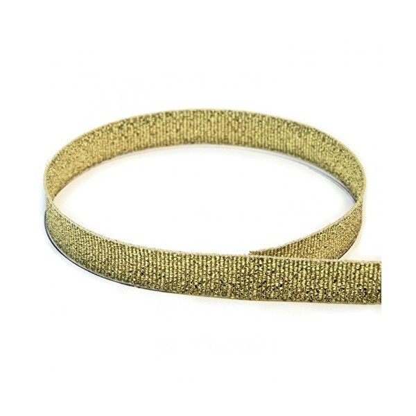 USA Made 1/8" Gold Tinsel Grosgrain Ribbon - 30 Yards (Multiple Widths & Yardages Available)