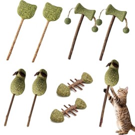 Lumbor37 Palitos Naturales para Gato, 8PCS Palitos para Limpieza de Dientes de Gato, Juguetes para Gatos, Hierba Gatera Palitos para Masticar...      