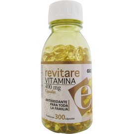 Revitare® Vitamina E 400 mg | 300 Cápsulas Antioxidantes para Piel Radiante y Rejuvenecimiento Celular | Suplemento de Alta Potencia para Adultos | Protección contra Radicales Libres | Gelpharma