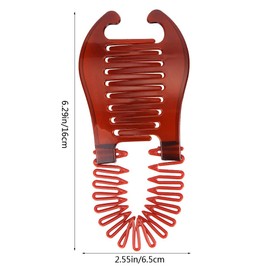 Nifocc Interlocking Banana Combs Stretch Flexible Hair Combs Clips Flexible Ponytail Hair Clips Hair Accessories for Women and Girls Pack of 2 Brown and Black