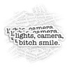 (3Pcs) Lights, Camera, Smile Stickers, 2" Car Decal Ttpd Motivational