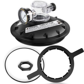 Full 154856 8-1/2" Black Buttress Thread Closure Kit Replacement for Triton II TR100/TR140,TR100C/TR140C,Triton C-3 Pool & Spa Sand Filters –Includes Air Relief Valve,PSI Gauge, Lid Wrench & O-rings