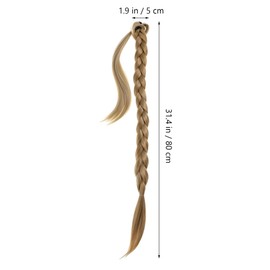 Ipetboom 3 Sets Ponytail Hair Ribbons for Braids Ladies. Braided Wigs Braided Headbands Plait Hair Extensions Women Hair Extensions Blond Wig Braid Wig Lengthen Extend High Temperature Wire