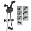 LIWEIKE 3 Handle Tub Shower Faucet, Matte Black Three Handles