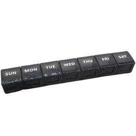 Portable Weekly Pill Case Black 2ea