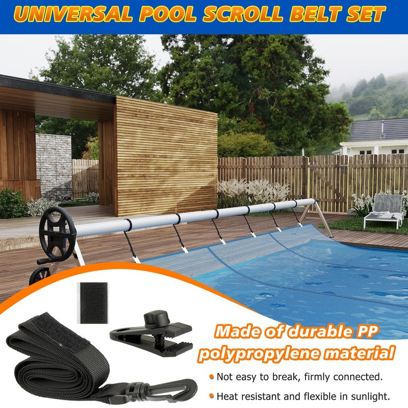 HUAREW 24Pcs Pool Solar Cover Reel Attachment Kit, Solar Blanket