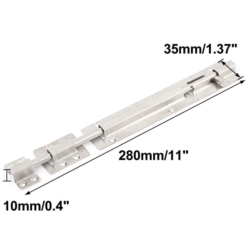 uxcell 12-inch Long Stainless Steel Door Latch Sliding Lock Barrel
