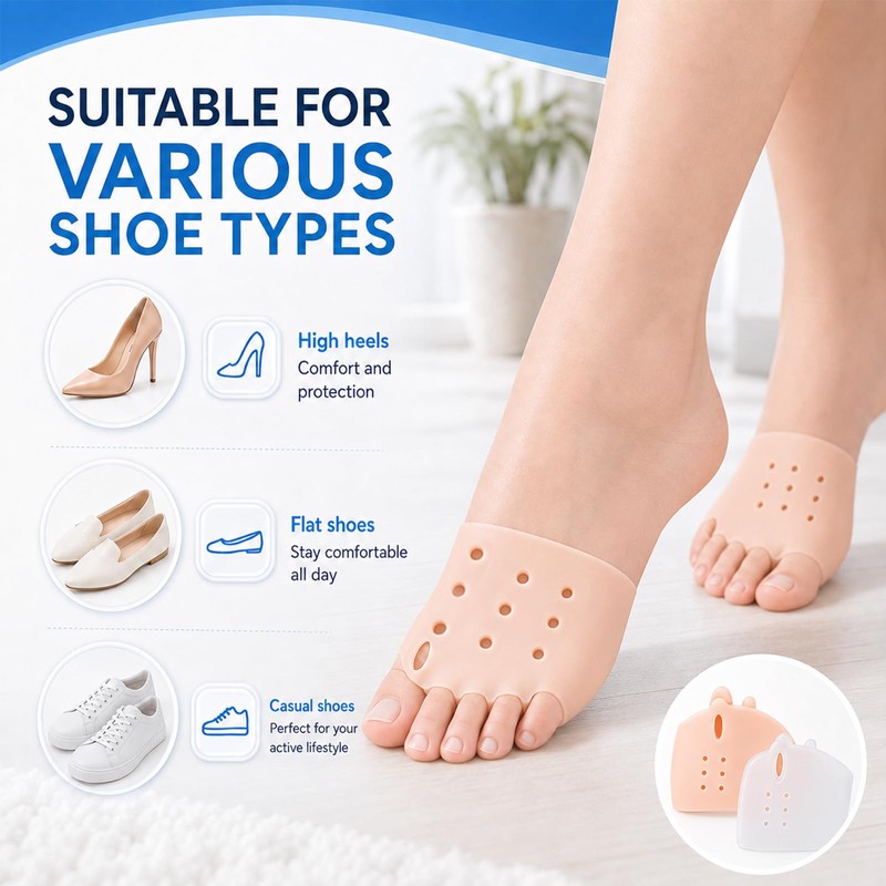 2 Pairs 3 in 1 Pro Toe Straighteners, Silicone Forefoot