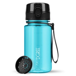 720°DGREE crystalClear ‘uberBottle’, Children's Water Bottle 350 ml + Sieve, BPA-Free, Leak-Proof, for School, Kindergarten, Girls & Boys from 3 Years, Small Water Bottle, Lightweight, Shockproof