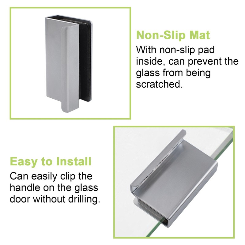 UFURMATE 4Pcs Non Magnetic Latch Clamp Pull Rectangular Glass Finger