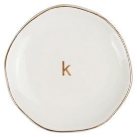 Ceramic Jewelry Tray Trinket Dish Decorative Jewelry Organizer for Earrings Rings Necklaces Bracelet Watch Keys, Birthday Mother's Day Gift for Women (k)