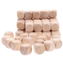 NUOBESTY 20pcs Unfinished Wooden Dice Blocks Blank Craft Cubes for Family Activities Creative Painting for Natural Wood Crafting Toys