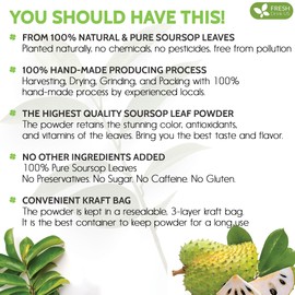 FRESHDRINKUS, Premium 10oz Soursop Leaf Powder, 100% Natural and Pure from Soursop Graviola Leaves, Soursop Leaf Tea, Hoja Guanabana, No Additives, No Gluten, No Sugar, Vegan