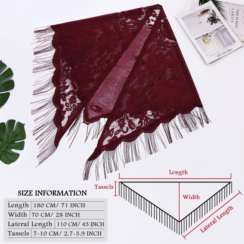 Ladiery Women's Shawl Pashmina Scarf, Purplish red