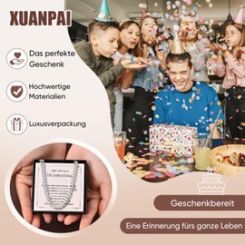 XUANPAI 18th Birthday Boy Necklace Men's Silver Chain - Birthday Gift for Boys 6 mm Cuban Chain Silver Hip Hop Necklace Gifts for Boys Son Grandson Nephew Brother, 50 cm, Stainless Steel, No