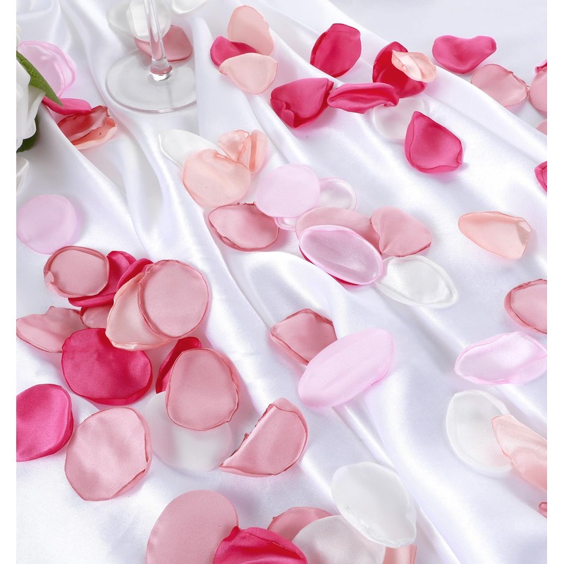 ValueBargain Pink Rose Petals, 200Pcs Artificial Fake Rose Petals for