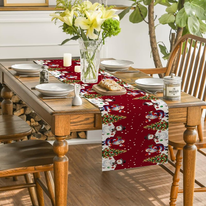 BSITSSS Christmas Table Runner Snowmen, 33×180 CM Christmas Runners for
