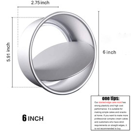 KENIY 2 Pack 6-Inch Non-Stick Deep Aluminum Round Cake Pan with Removable Bottom for Wedding/Birthday/Christmas Cake Baking Round Cake Tin Set with Loose Base