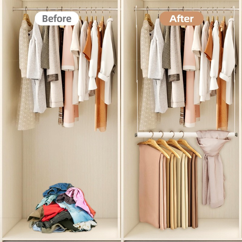 STORAGE MANIAC Adjustable Closet Rod Extender - Heavy Duty Space-Saving