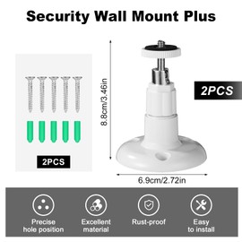 2pcs Security Camera Wall Mount for Ring Stick Up Cam/Ring Indoor Cam, 360-Degree Adjustable Security Mounting Bracket for Indoor Outdoor (Camera Not Included)