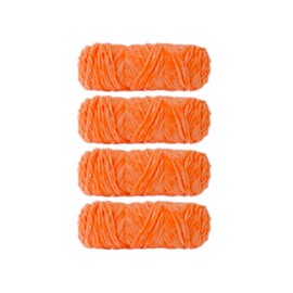 4 Skeins Chenille Yarn，Hand Knitting Soft Glossy Chenille Velvet Amigurumi Yarn for Crochet Weaving Blanket DIY Craft Total 400g (Fresh Orange)