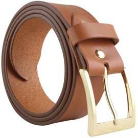 Belt with Golden Belt Buckle Made of Full Cowhide Leather Jeans Belt 40 mm Full Leather Belt, Black, Gold