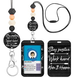 JKDHJK Lanyard with Card Holder, Id Card Holder for Neck, Teacher, Nurse, Student Lanyards, Stretchable Key Buckle, Easy Disassemble Card Cover
