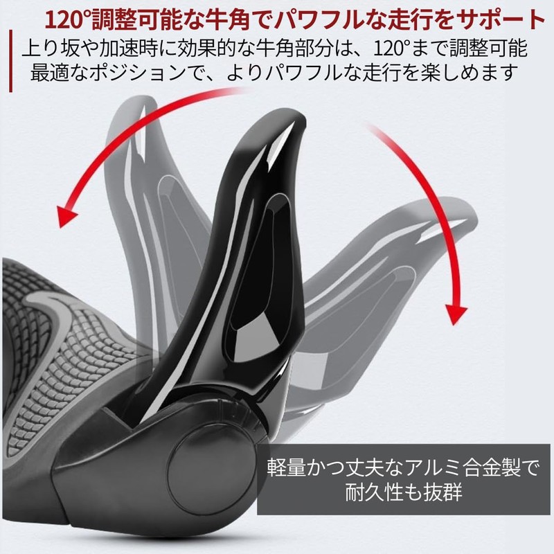 I'm so happy ハンドルグリップ 自転車 エルゴ 牛角 クロスバイク マウンテンバイク mtb