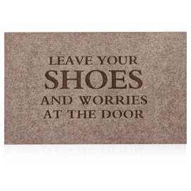 GREATCICI Front Door Mat Leave Your Shoes and Worries Outdoor Entrance Doormat Funny Indoor Doormats Front Door Mats Welcome Mat with Durable Non Slip Rubber Backing